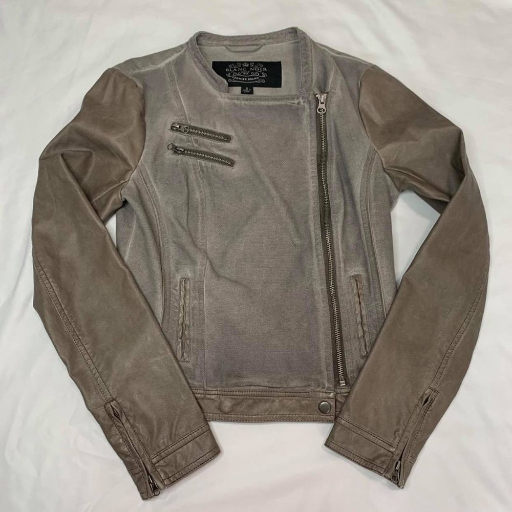 Blanc Noir Brown Moto Jacket GENTLY USED